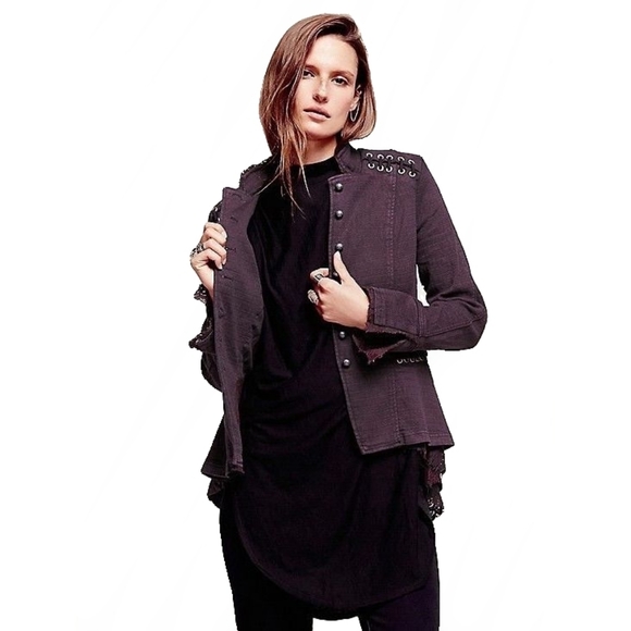 FREE PEOPLE Jacket 'Lace Up Grommet' (Xsmall) - Picture 6 of 8